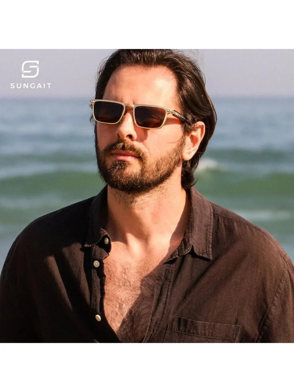 Retro Rectangle Sunglasses for Men | Chunky Square Shades | Polarized UV400